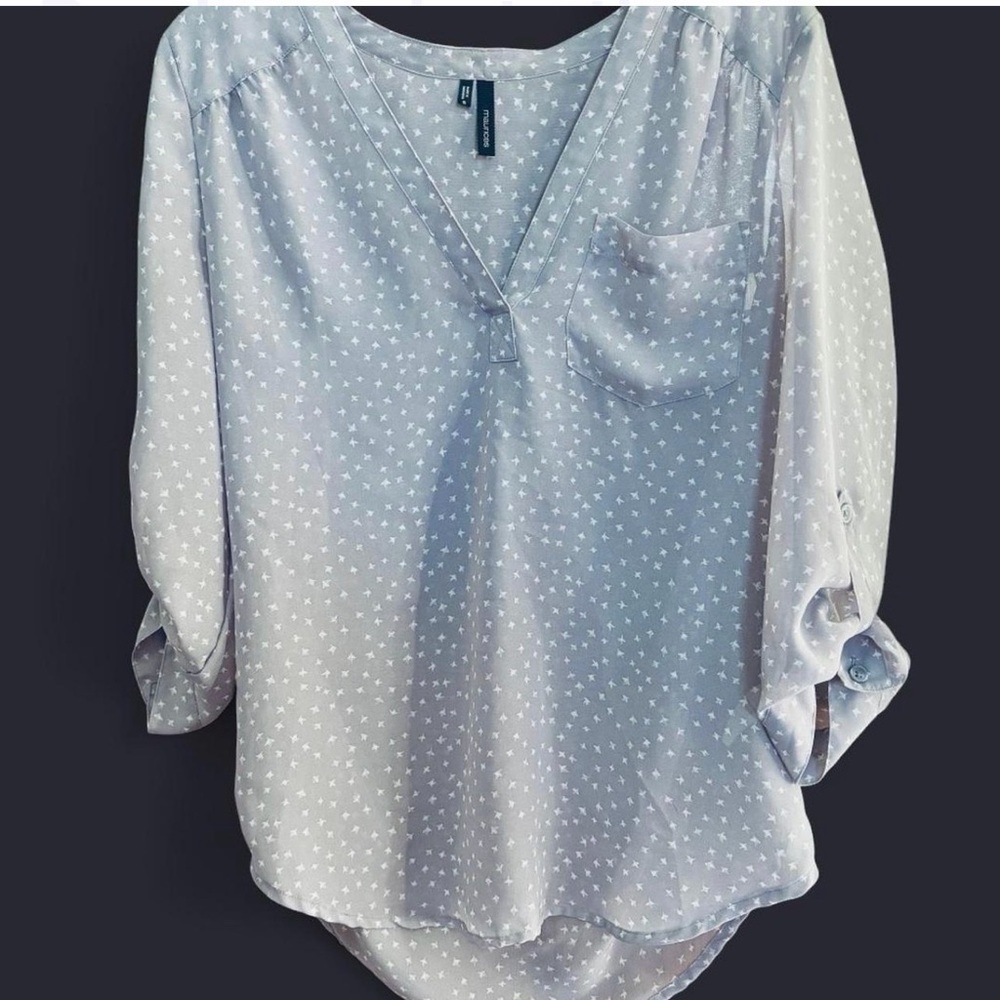 Maurices slightly sheer lilac /gray Patterned Blouse